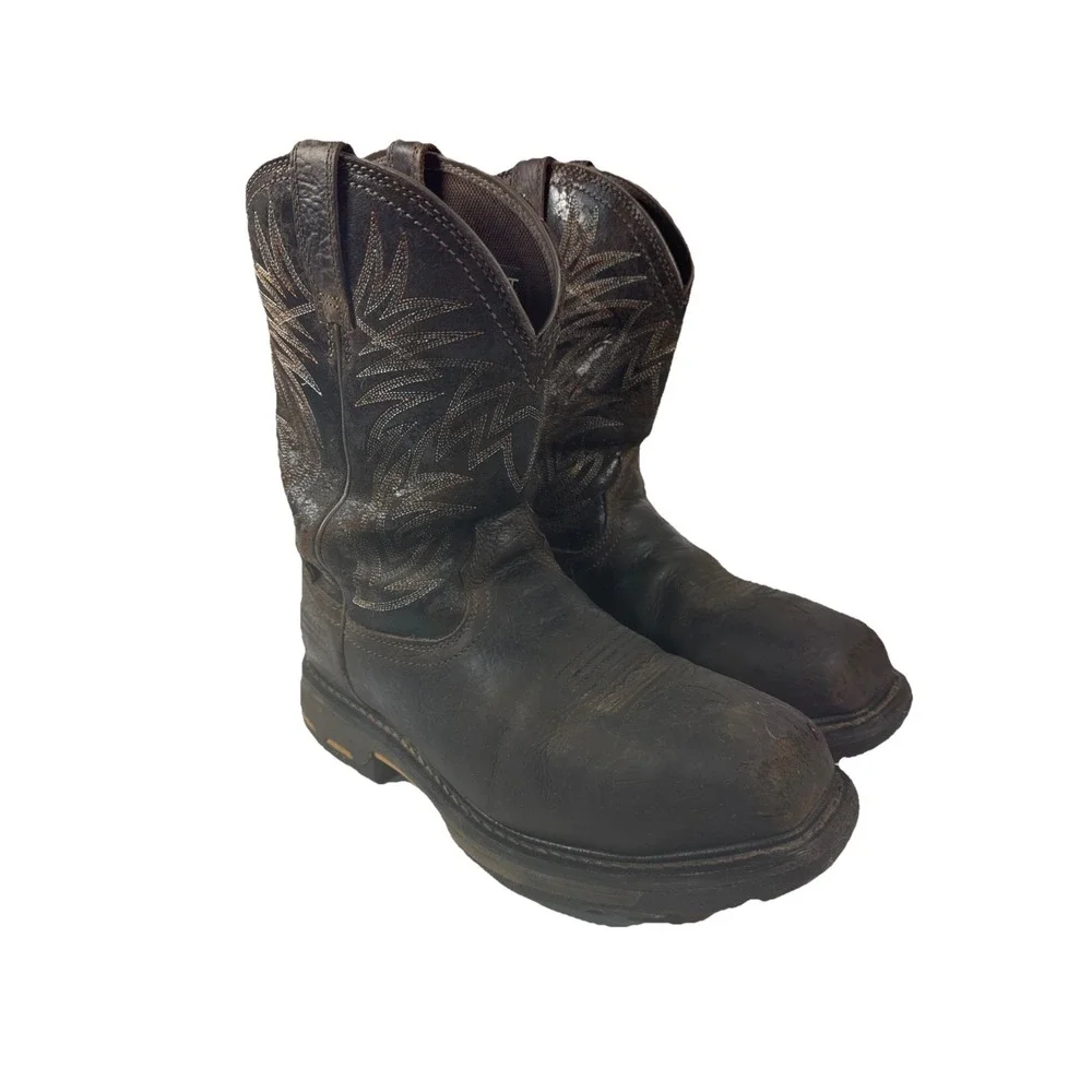 Ariat Workhog Met Guard Safety Boots Brown US M9.5 EE Brown Comp Toe